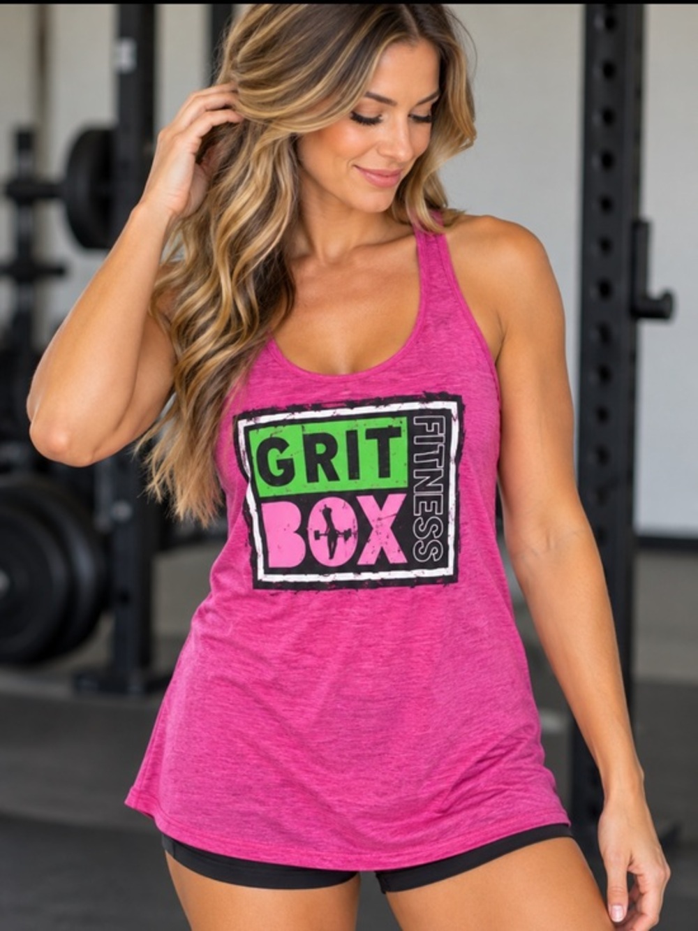 Lululemon Grit Box Fitness Pink Racerback Workout Tank Top Size Small